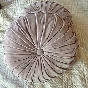 Urban Outfitters lilac / lavender round pintuck throw pillows (2)